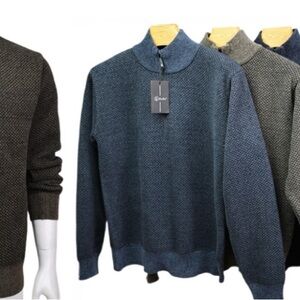 Dior Men's Zip-Up Sweater in Blue and Brown